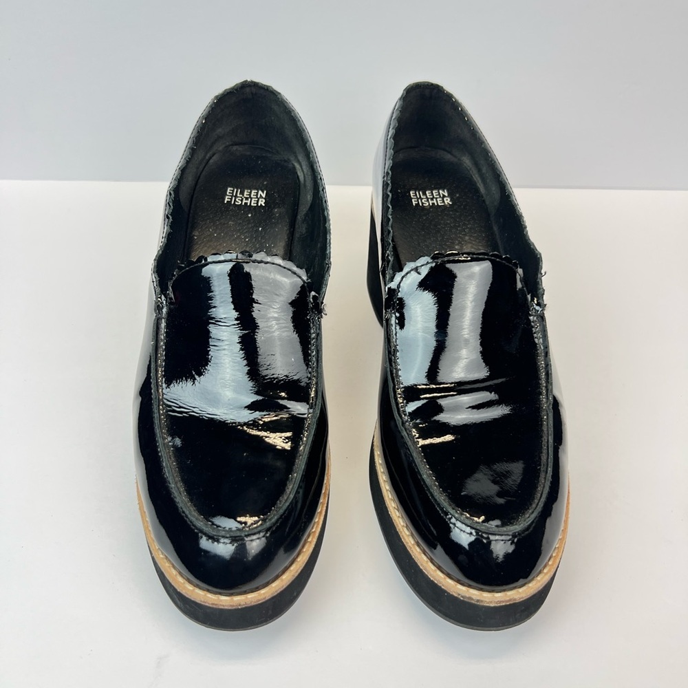 Eileen Fisher Black Patent Leather Loafers - Picture 9 of 9